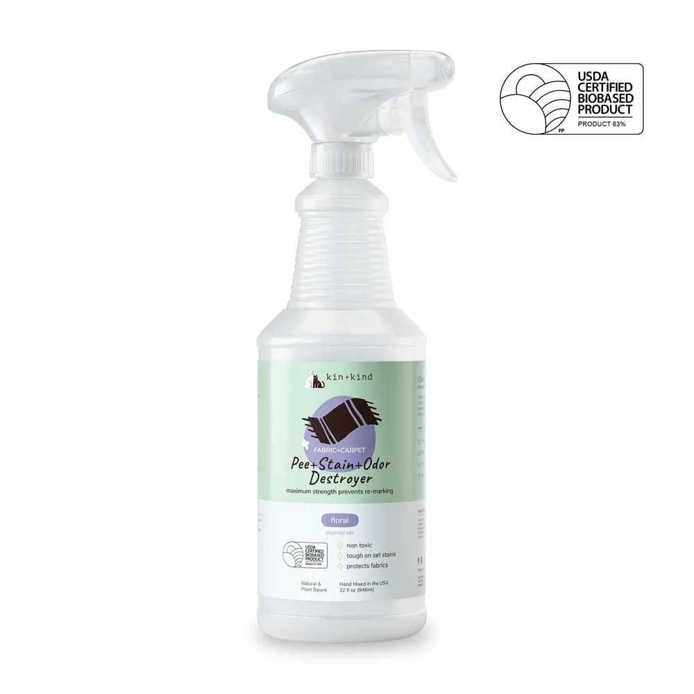 $2 OFF: Kin Kind Pee Stain Odor Destroyer 32oz (Fabric Carpet)- Floral Lavender