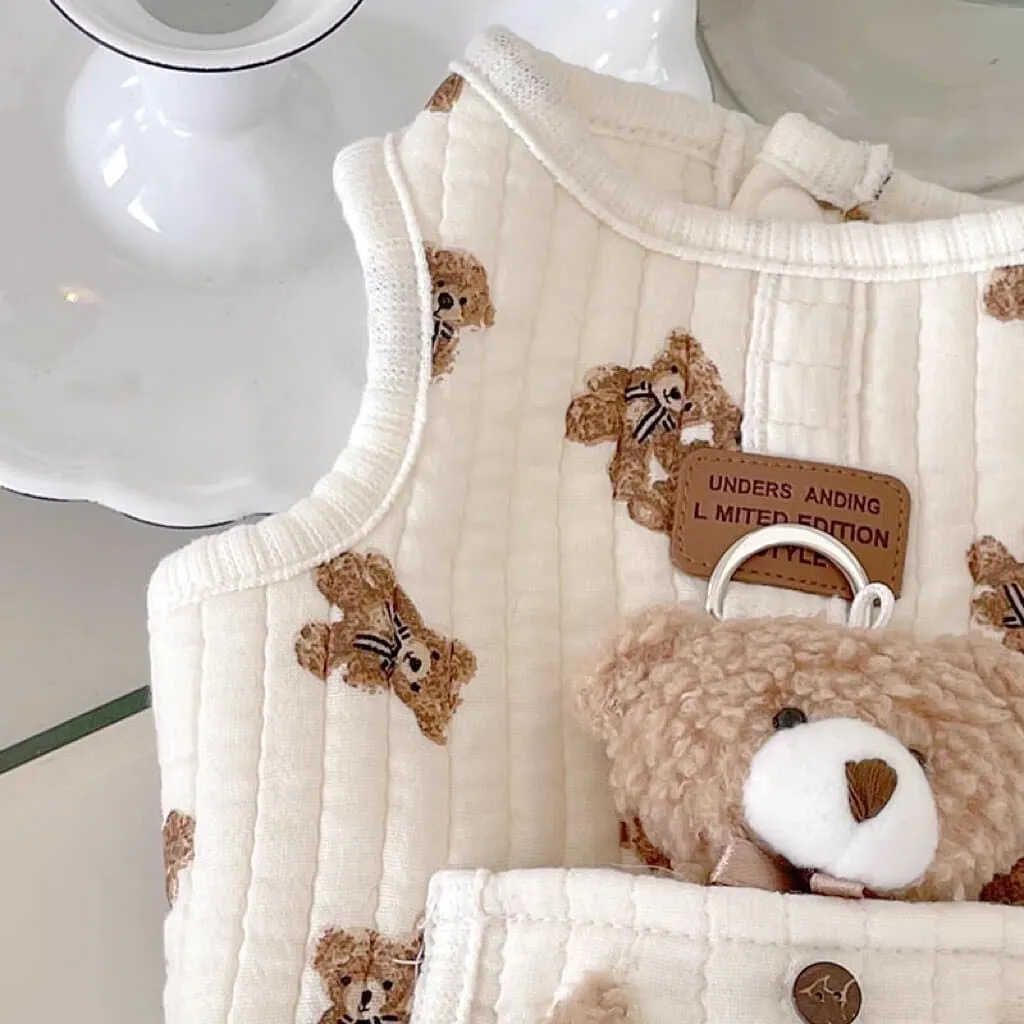 3D Bear Pet Jacket With Harness Leash