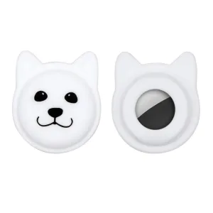 AirTags cute dog design TPU cover - White