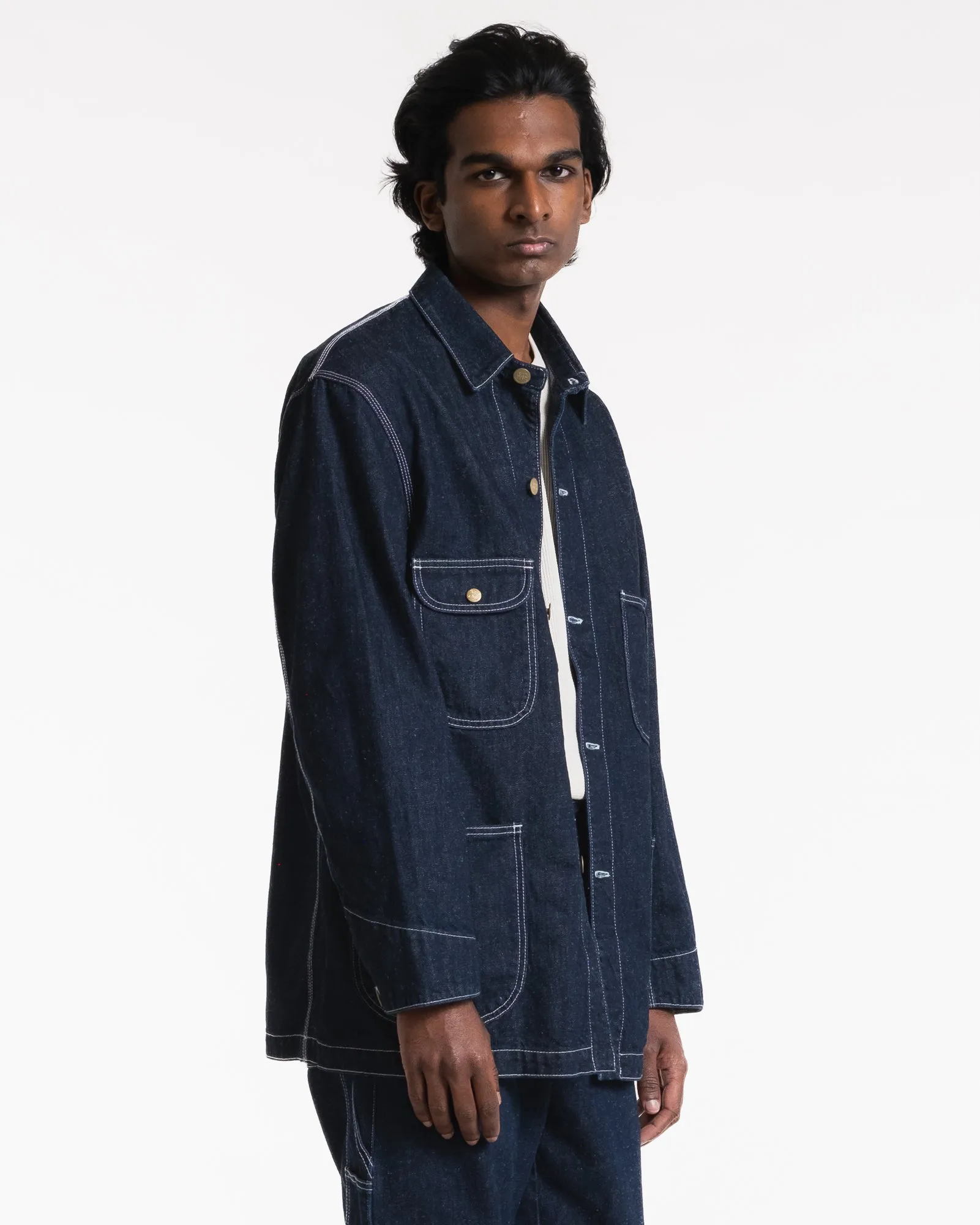 Alcatraz Jacket Hemp Denim Indigo