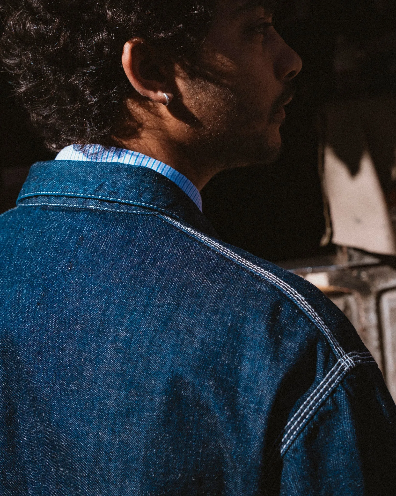 Alcatraz Jacket Hemp Denim Indigo