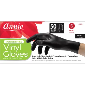 Annie Black Powder Free Vinyl Gloves 50ct