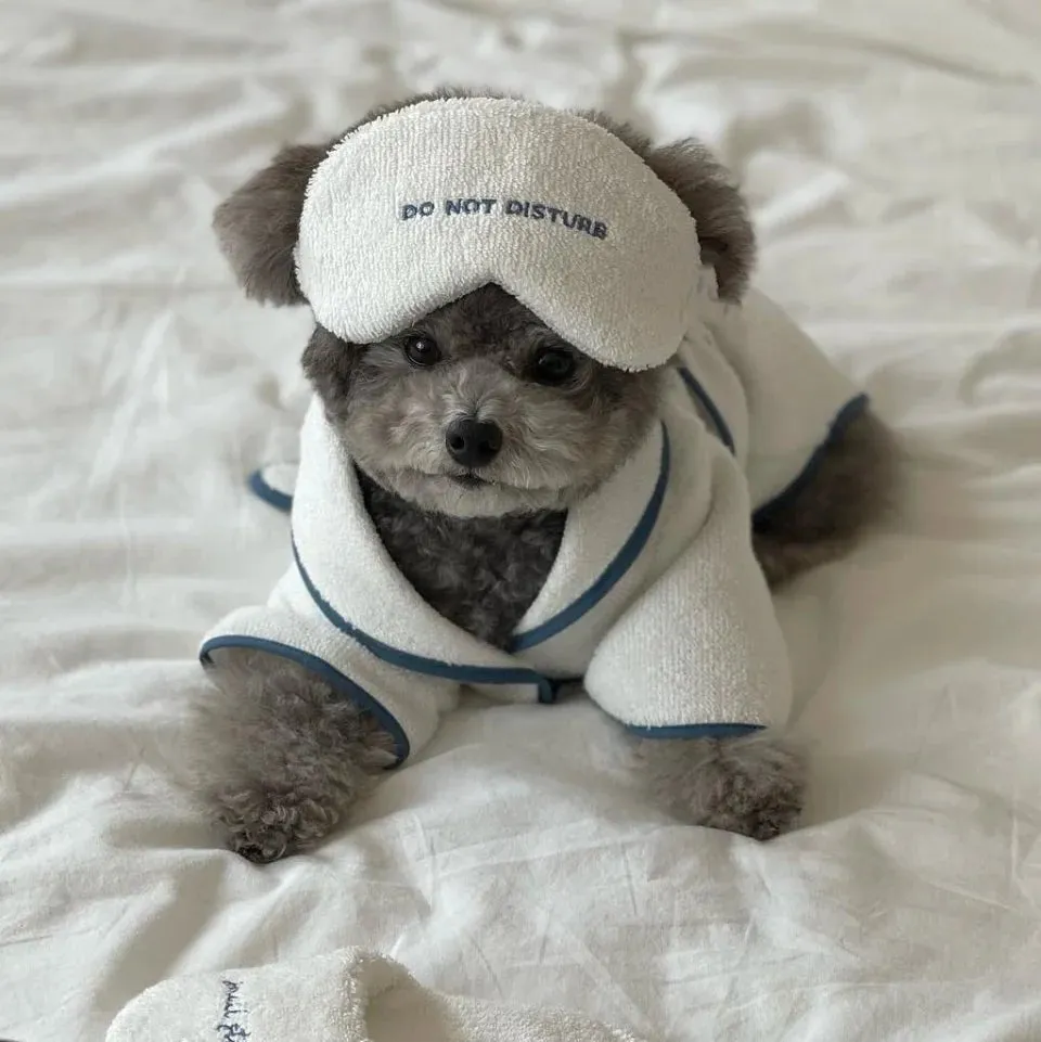 Anniepaw Pet Bathrobe Soft Drying Towel Warm Pajamas for Dogs