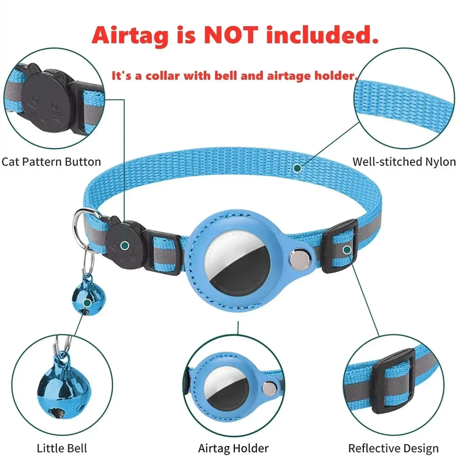 Anti-Lost Cat Collar for AirTag GPS Tracker Protective Case