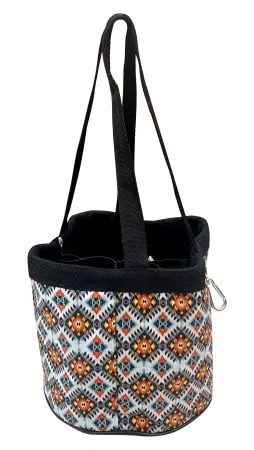 Aztec print durable nylon grooming tote