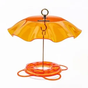 Birds Choice 12oz Oriolfest Translucent Top Weatherguard Oriole Bird Feeder 13" Orange: Polycarbonate, Easy to Hang, Weather-Resistant