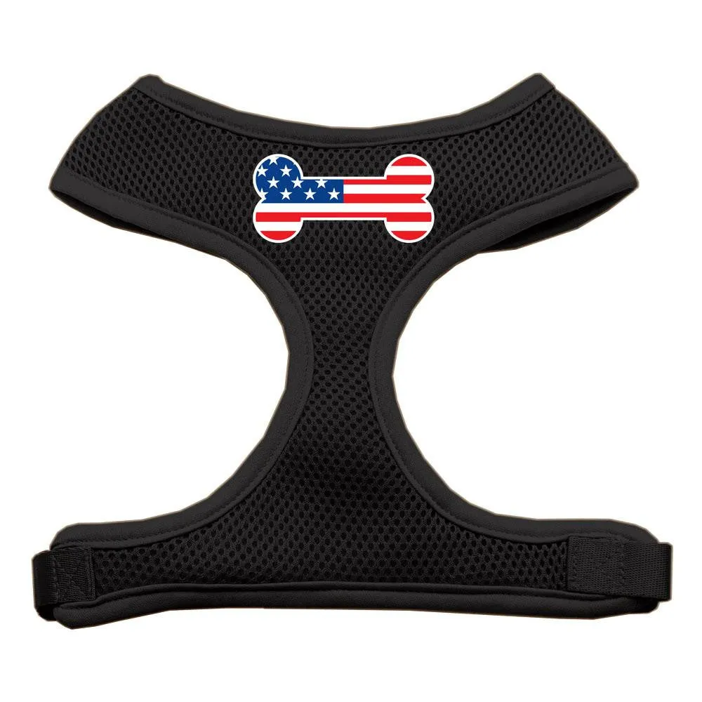 Bone Flag USA Screen Print Soft Mesh Harness Black Medium