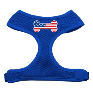 Bone Flag USA Screen Print Soft Mesh Harness Blue Large