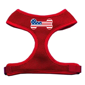 Bone Flag USA Screen Print Soft Mesh Harness Red Extra Large