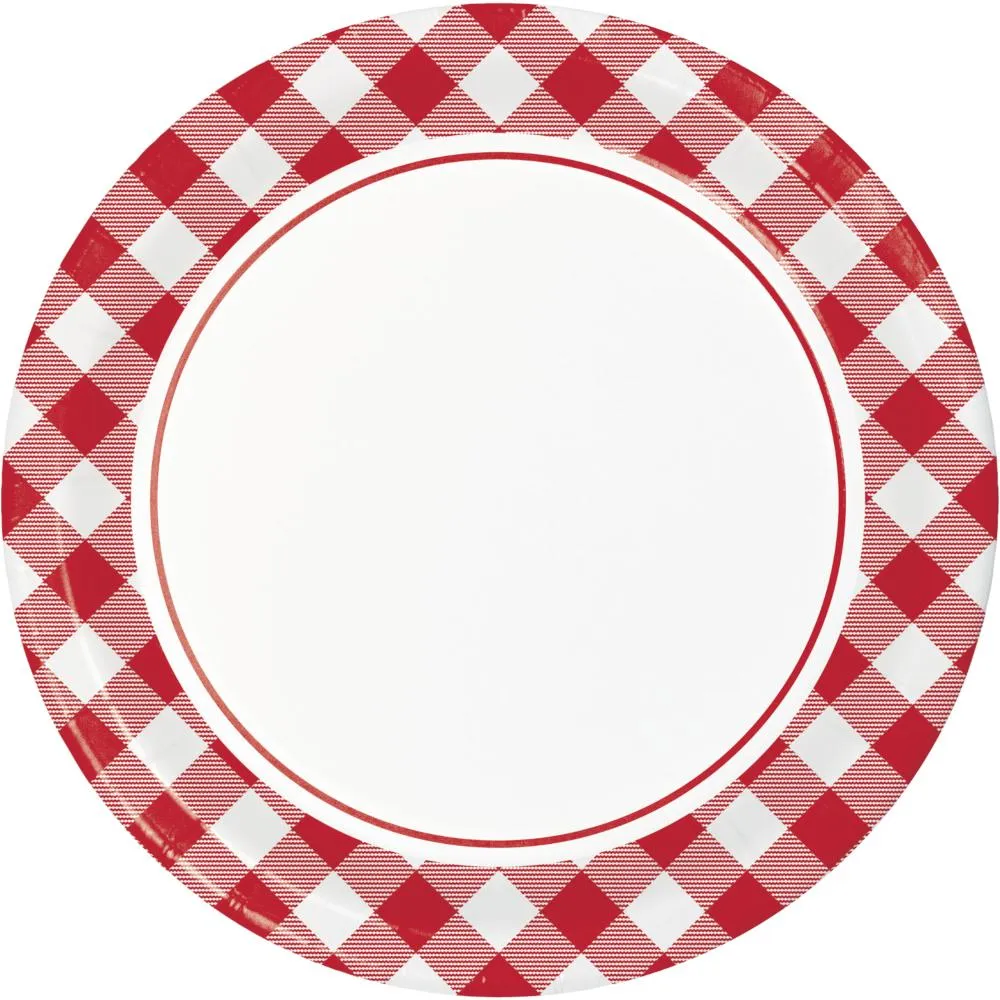 Bulk Classic Gingham Paper Dinner Plate (96 per Case)