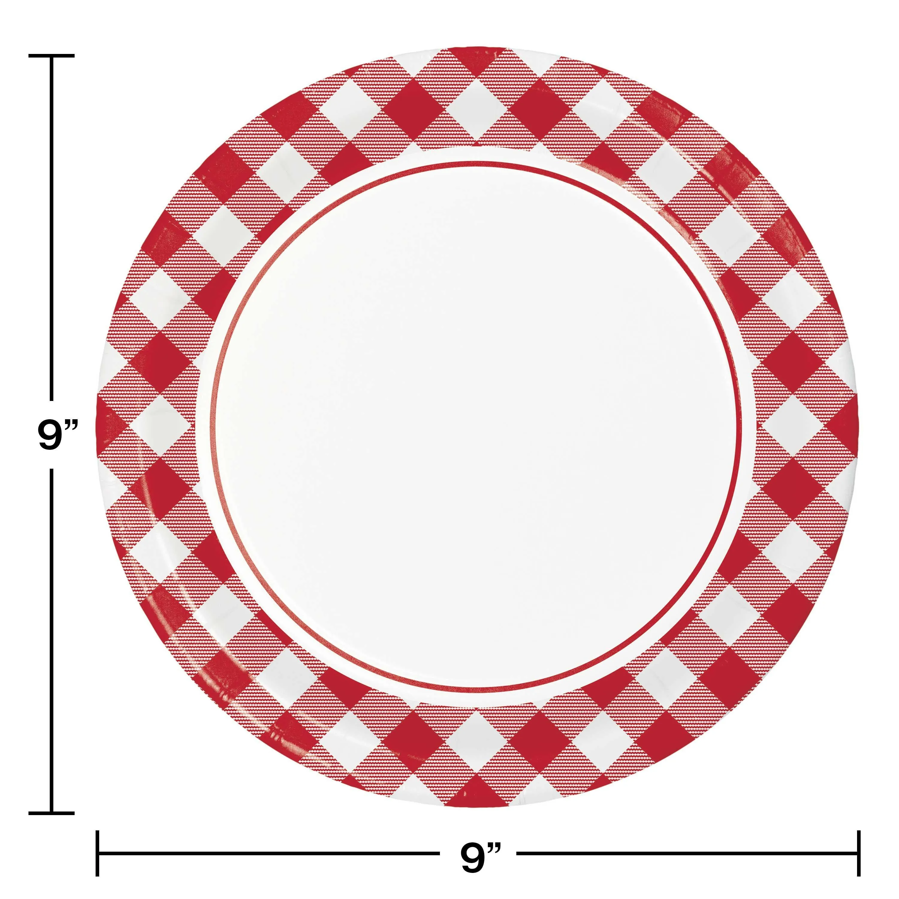 Bulk Classic Gingham Paper Dinner Plate (96 per Case)