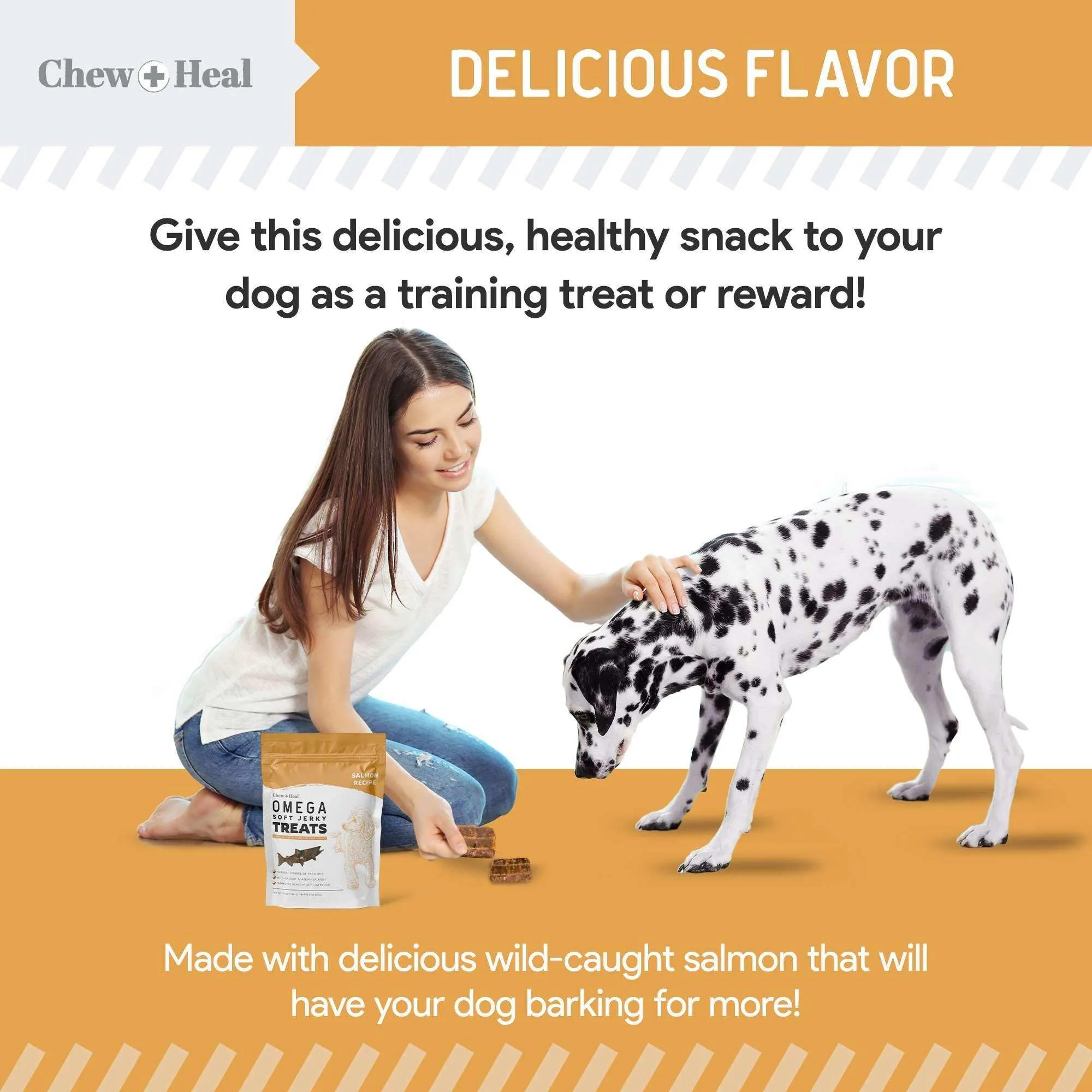 Chew   Heal Omega Salmon Jerky Dog Treats