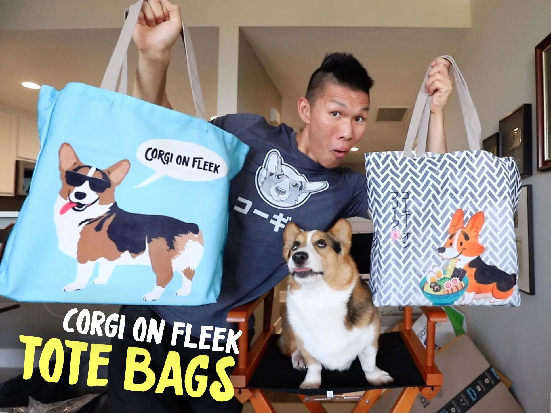 Corgi On Fleek Canvas Tote Bag