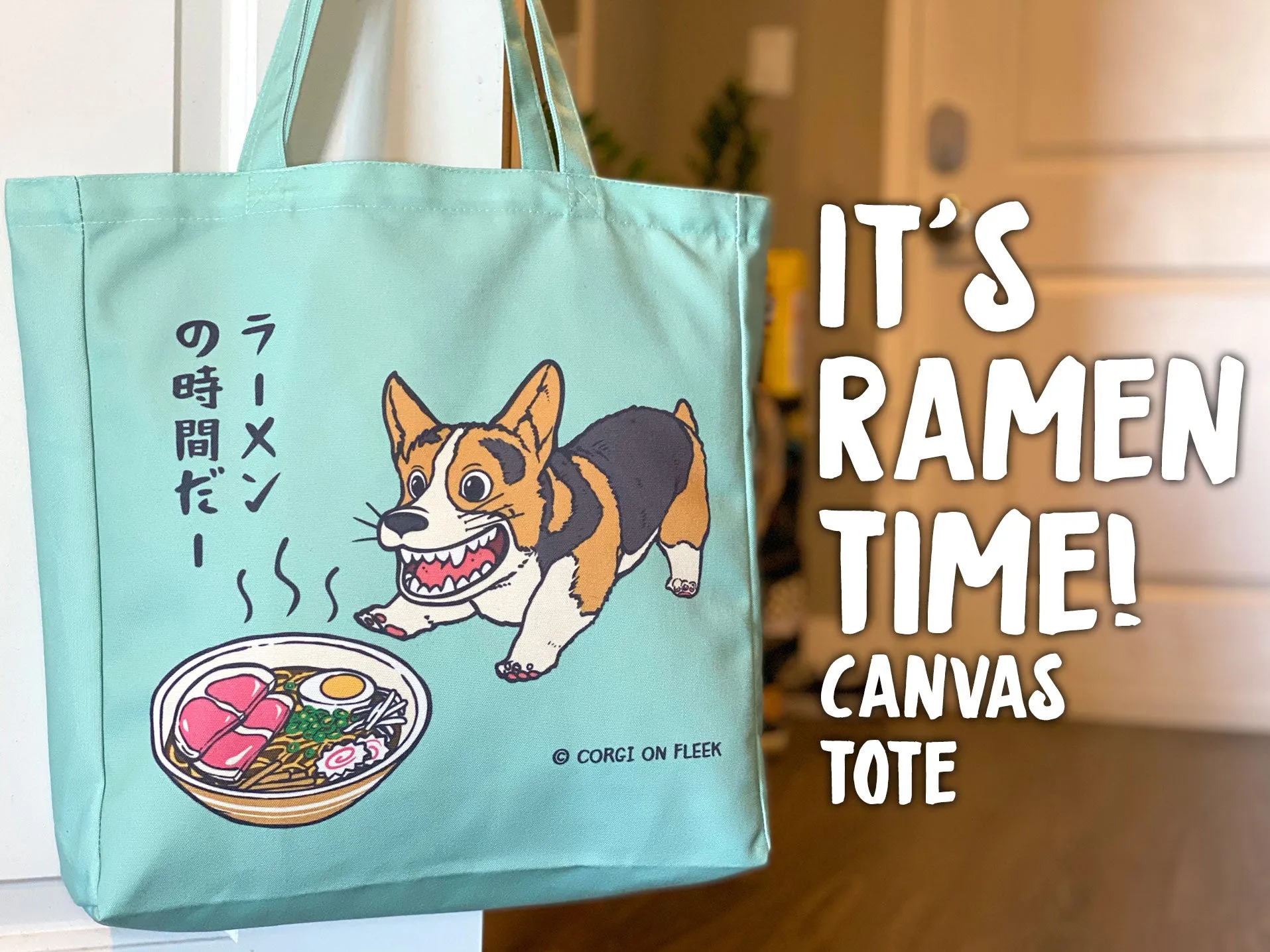 Corgi On Fleek Canvas Tote Bag