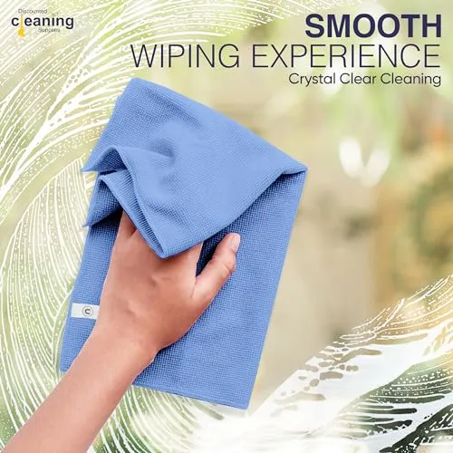 DCS Microfibre Cleaning Cloth, Blue, Pack of 10, Large Size: 40x40cm. Super Soft Premium Streak Free Washable Cloth Duster for Kitchen , Bathrooms, Surfaces, Mirrors, Car, Motorbike