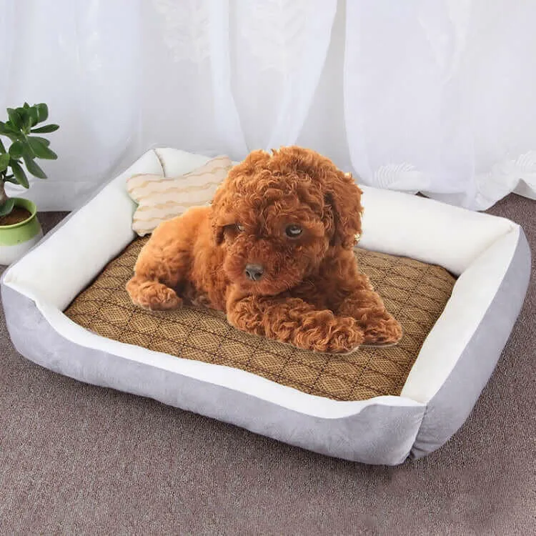 Dog Bone Pattern Big Soft Warm Kennel Pet Dog Cat Mat Blanket, with