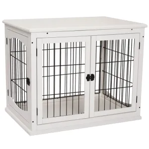 Dog Crate, Furniture Style Puppy Cage End Table, Pet Kennel House with 3 Doors for Small Dog, White 81 x 58.5 x 66 cm