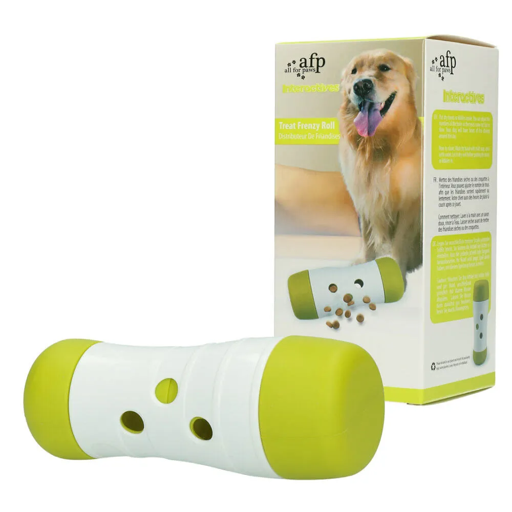 Dog Treat Frenzy Roll - Interactive Dispenser Feeder Toy All For Paws Pet