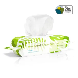 Earth Rated USDA Certified Bio-Based Dog Wipes 100ct