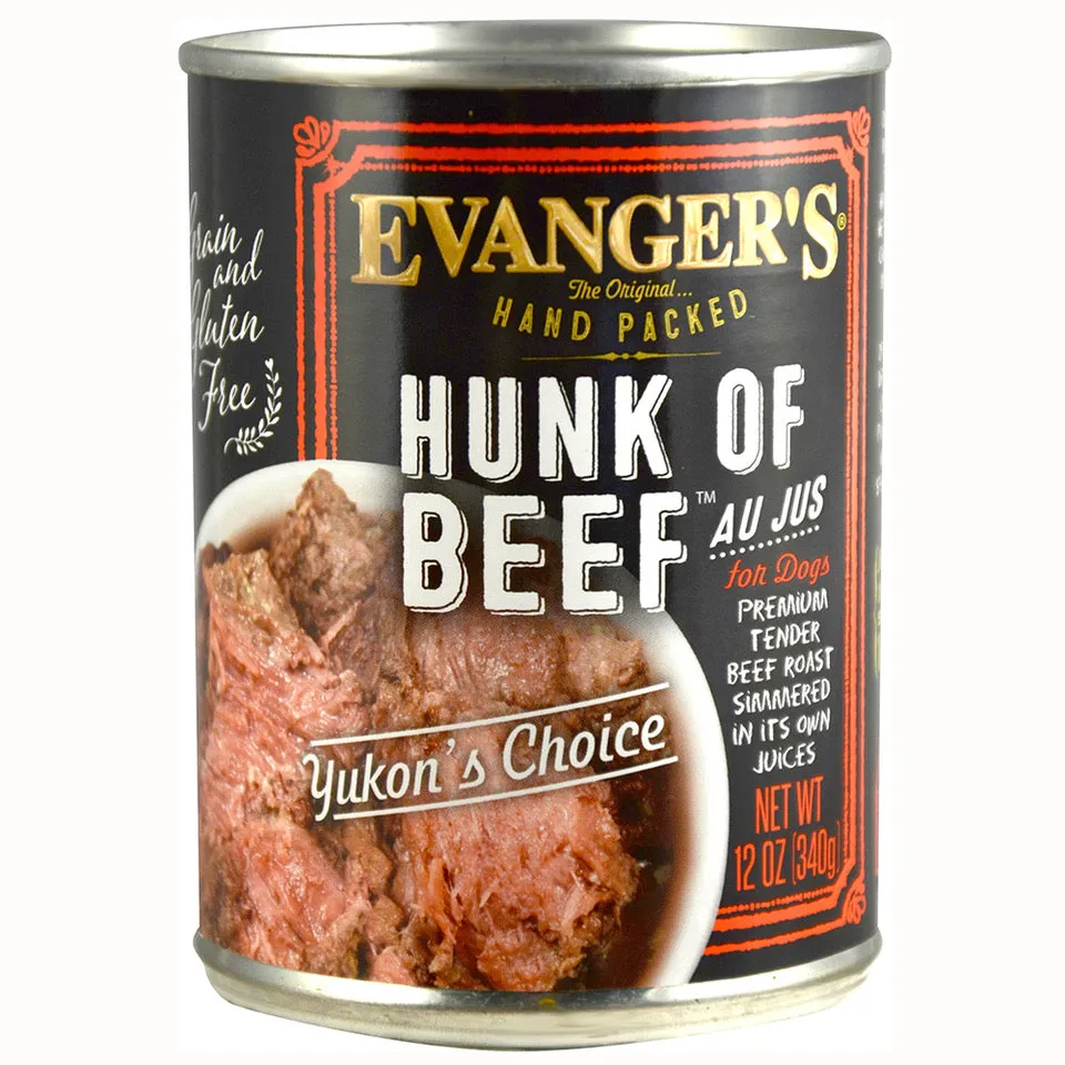 Evangers Hunk Of Beef Dog Food (12-oz case of 12)