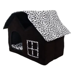 Foldable Dog Puppy Cat House Warm Nest Cotton with Cushion Thicken Soft Comfortable Pet Bed