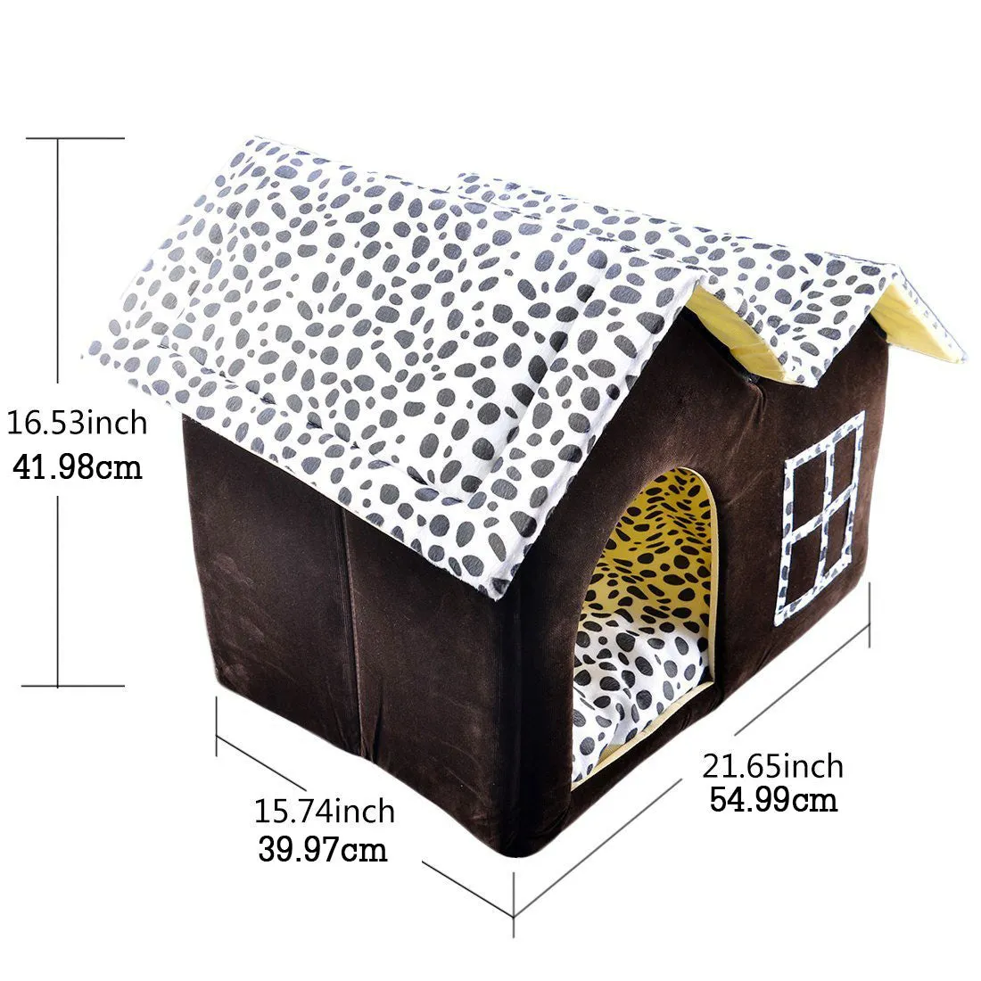 Foldable Dog Puppy Cat House Warm Nest Cotton with Cushion Thicken Soft Comfortable Pet Bed