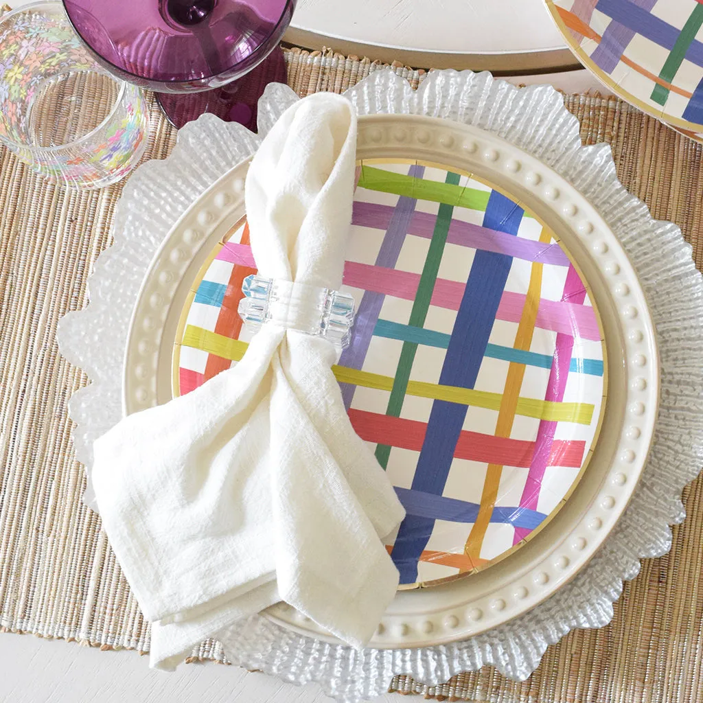 Gingham Paper Plate Set