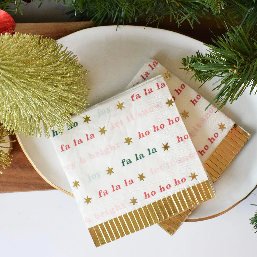 Holiday Phrases Beverage Napkins