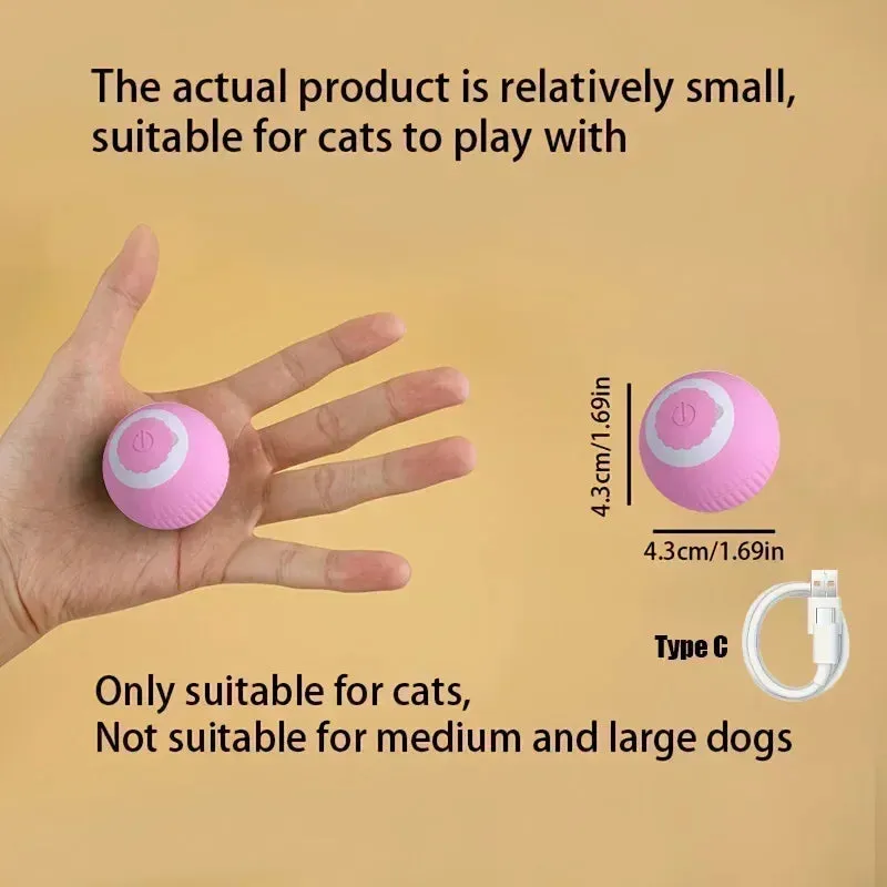 Interactive Cat Toys Ball Auto Electric Rolling Ball Toys for Cats/Kitty Pets Smart Automatic Teaser USB Rechargeable