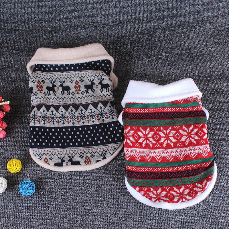 Knitted Christmas Fall Winter Cotton Sweater for Dogs to provide warm