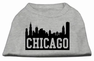 Mirage Pet Products 51-66 XLGY Chicago Skyline Screen Print Shirt Grey