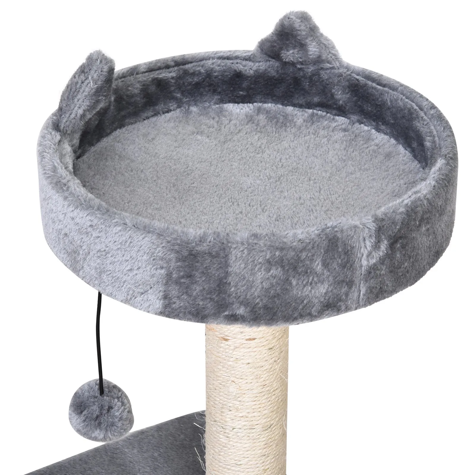 Mult Level Cat Tree for Indoor Cats with Scratching Post Bed Condo Perch, Kitten Climbing Tower, Grey 60L x 40W x 81H cm