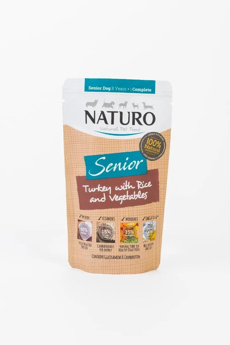 Naturo Pouch Senior Turkey & Rice with Vegetables 150g - Pack of 8