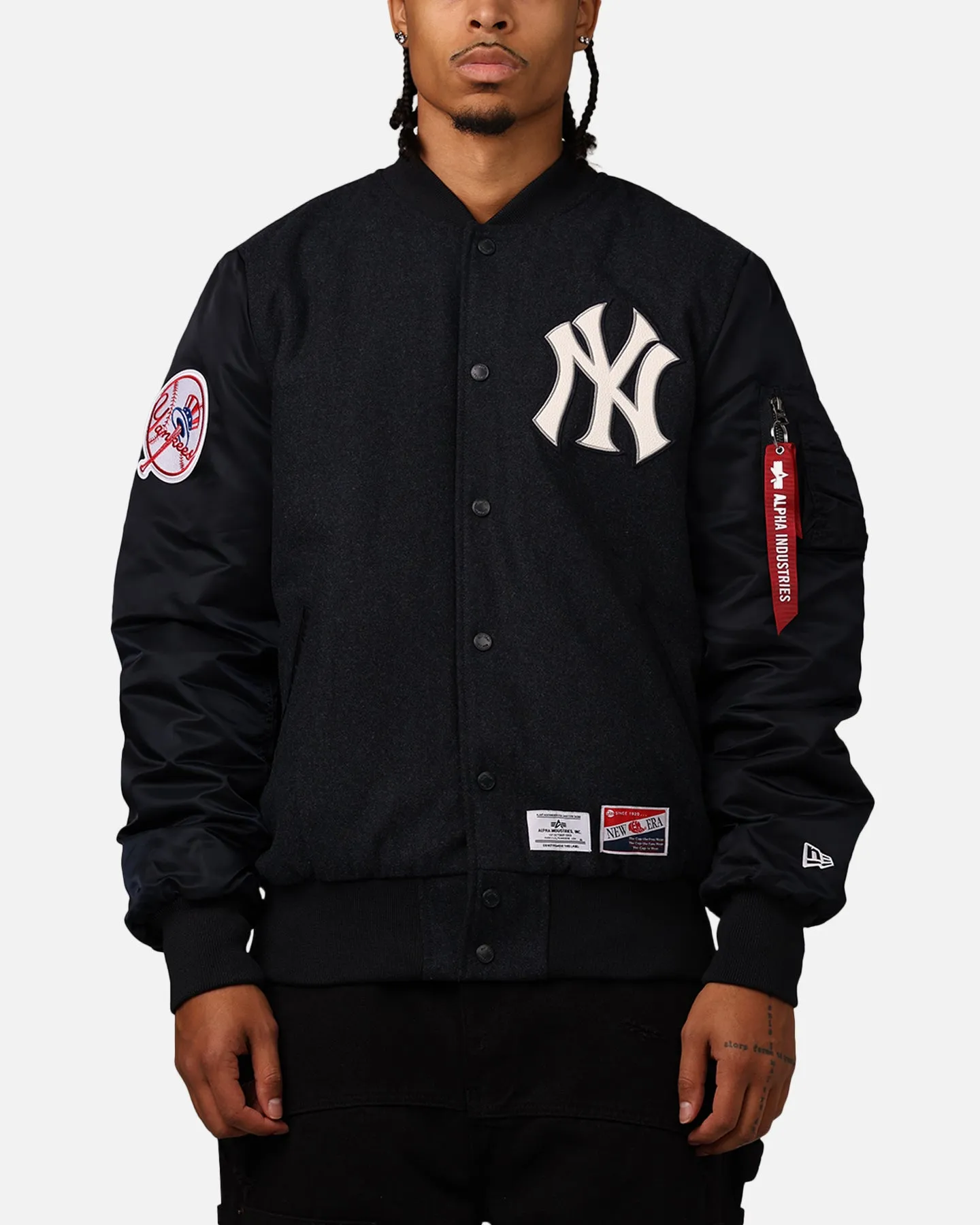 New Era New York Yankees Alpha Industries MA-1 Wool Varsity Jacket Navy