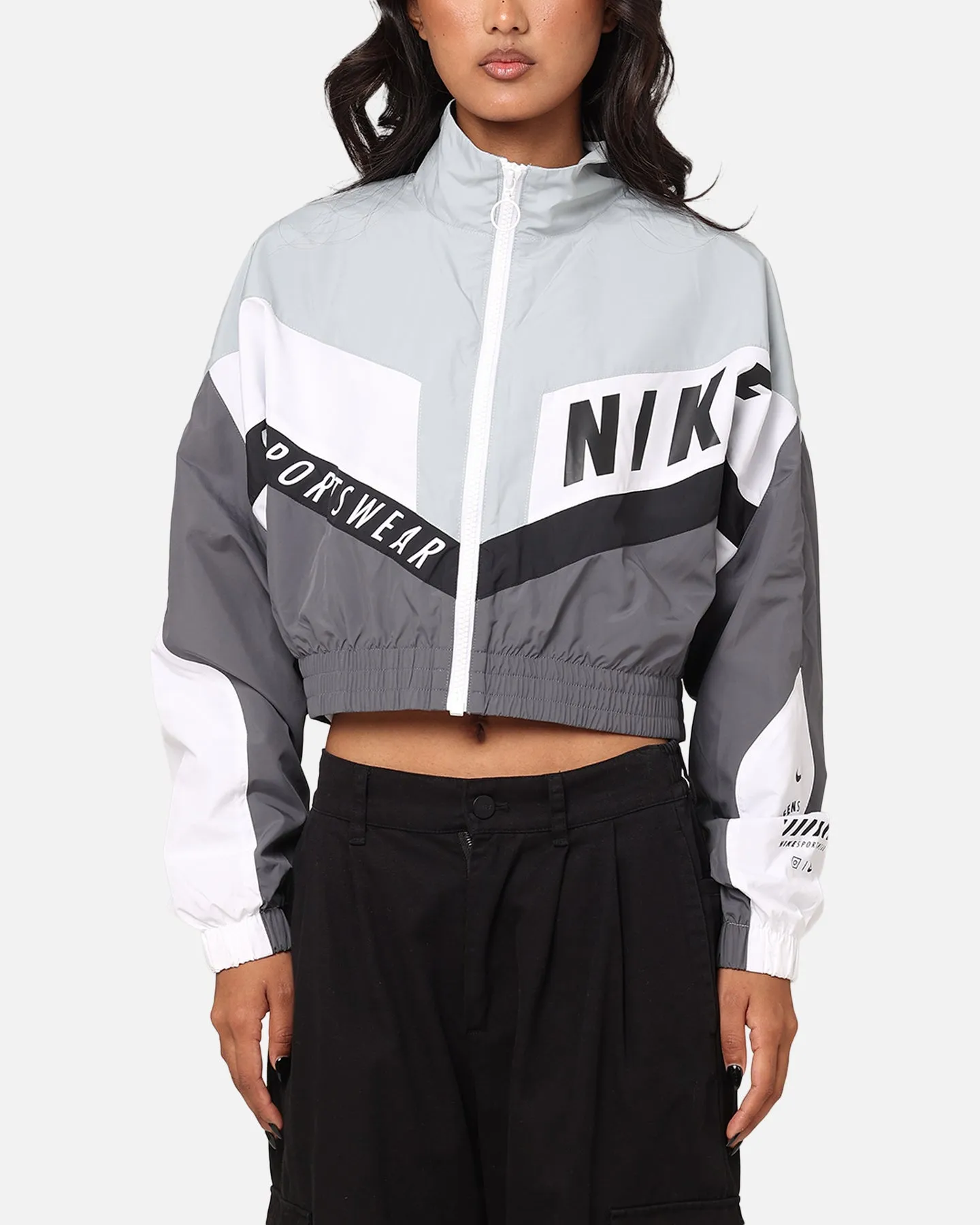 Nike Women's Sportswear Woven Street Jacket Iron Grey/Light Pumice/White