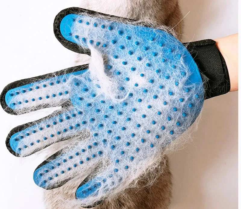 Pet Grooming Glove – Cat Hair Deshedding Brush and Dog Comb for Bathing, Cleaning, and Massaging Animals