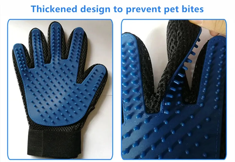 Pet Grooming Glove – Cat Hair Deshedding Brush and Dog Comb for Bathing, Cleaning, and Massaging Animals