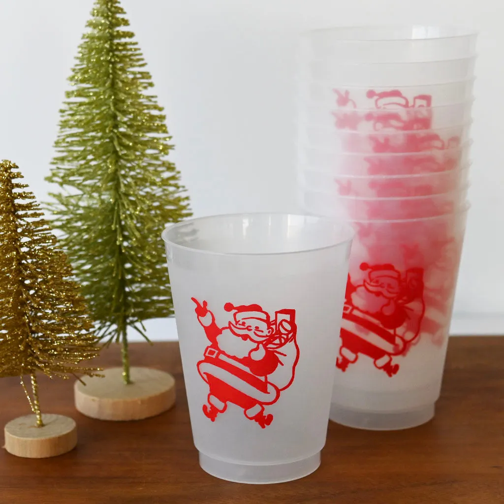 Retro Santa Frosted Cups