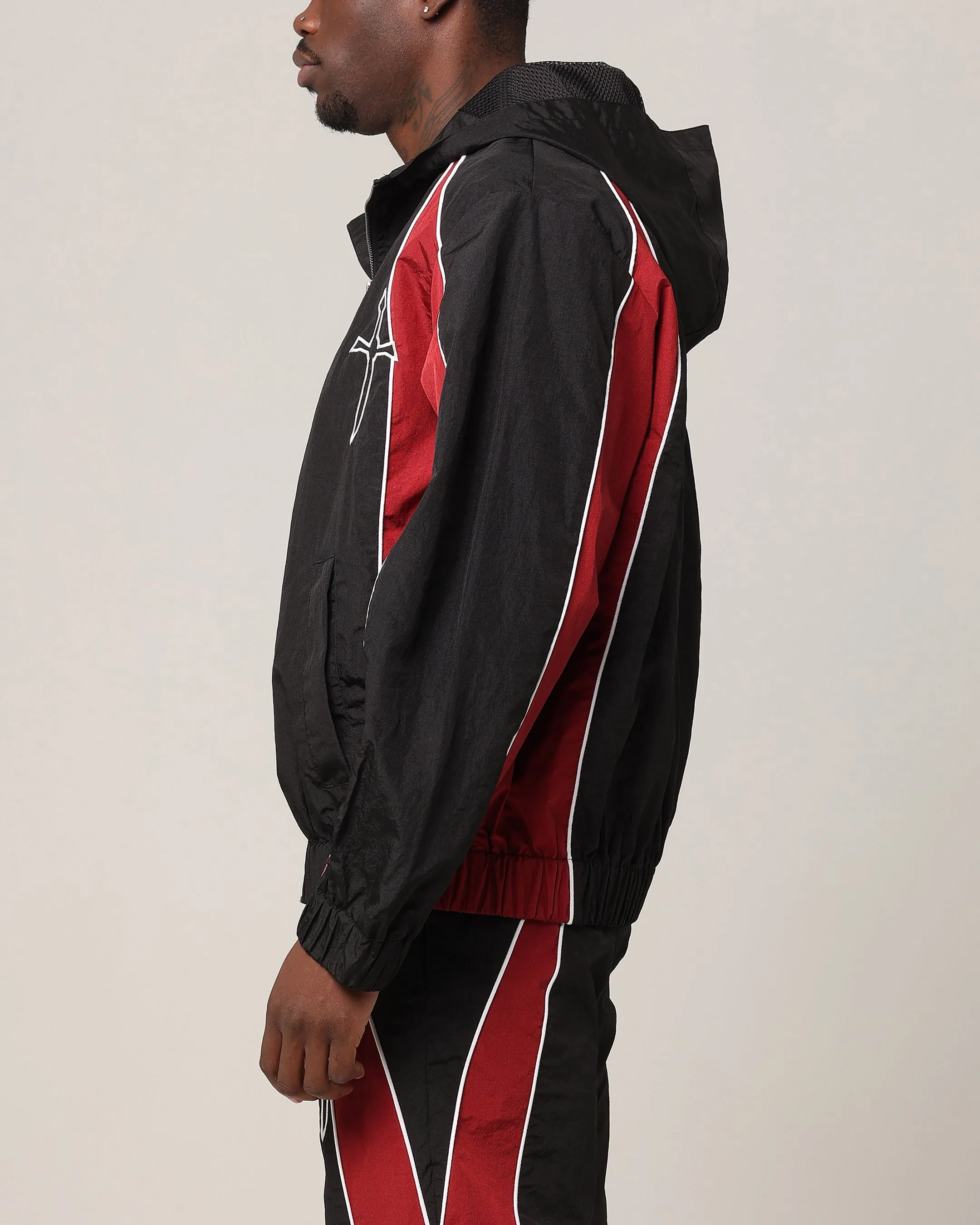 Saint Morta Boundary Windbreaker Jacket Black/Burgundy