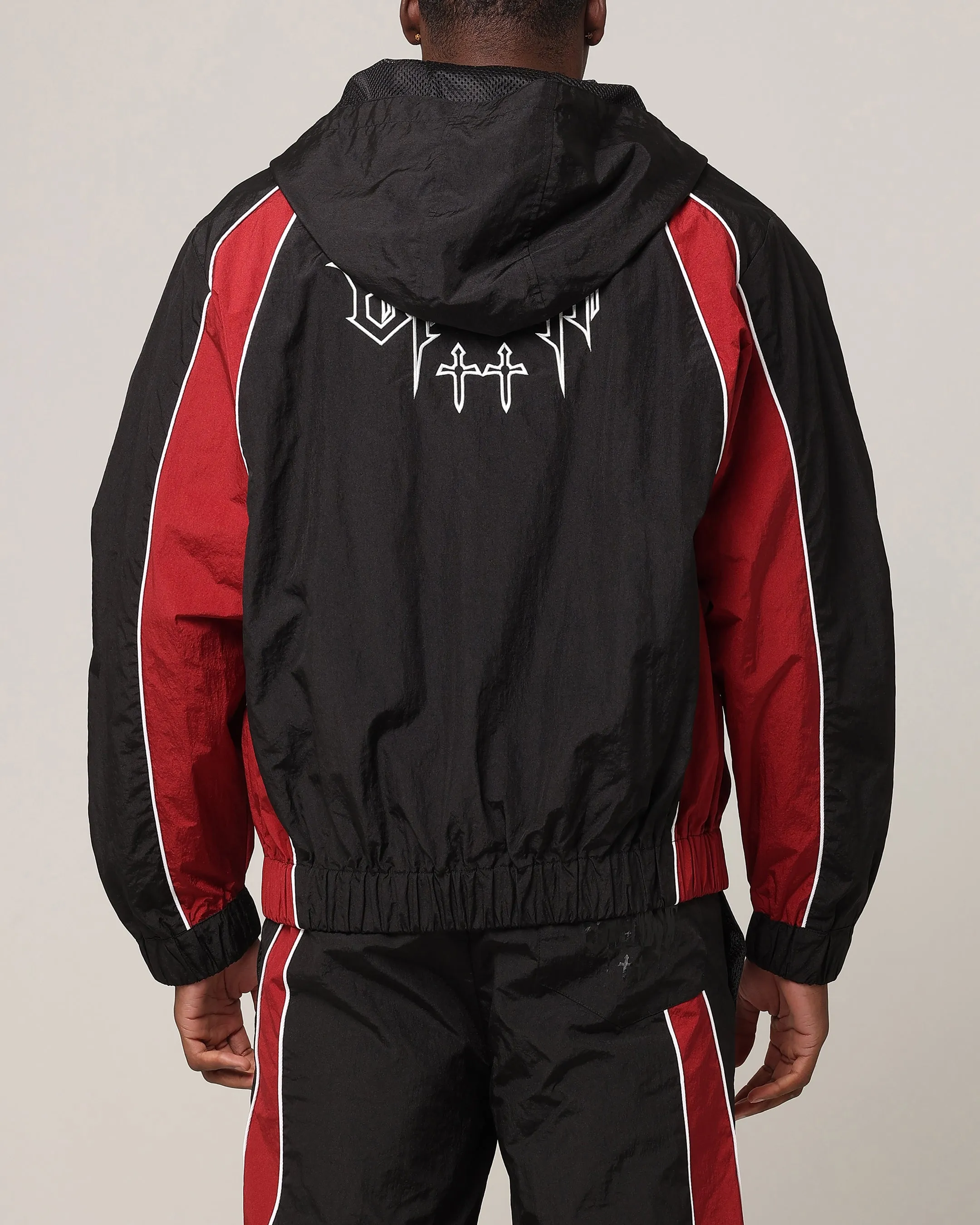 Saint Morta Boundary Windbreaker Jacket Black/Burgundy