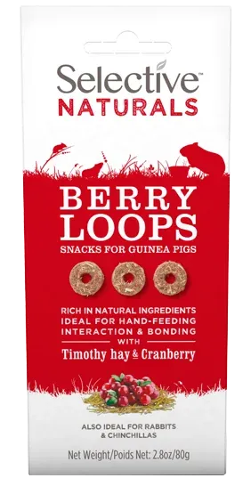 Selective Naturals Berry Loops With Timothy Hay & Cranberry 80g - Case of 4