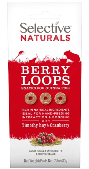 Selective Naturals Berry Loops With Timothy Hay & Cranberry 80g - Case of 4