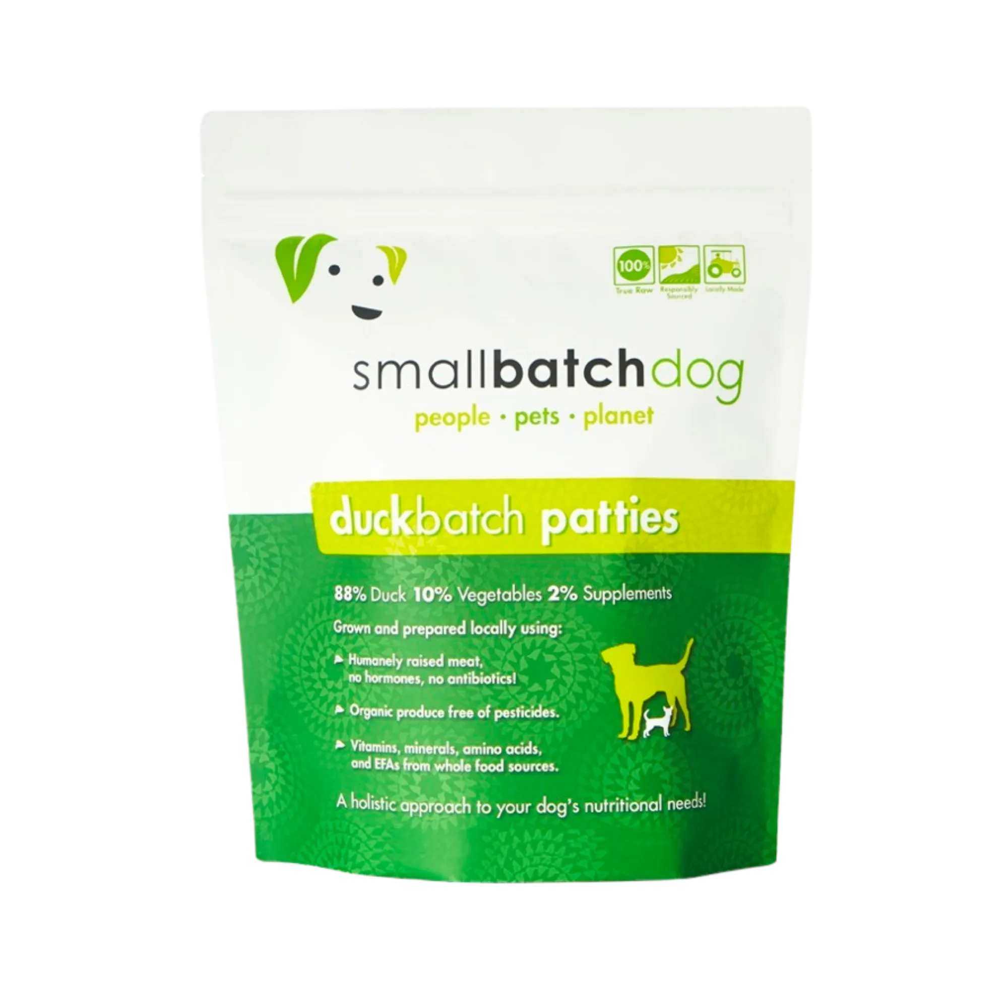 Small Batch Duck Frozen Raw Dog Food Patties, 18 lbs