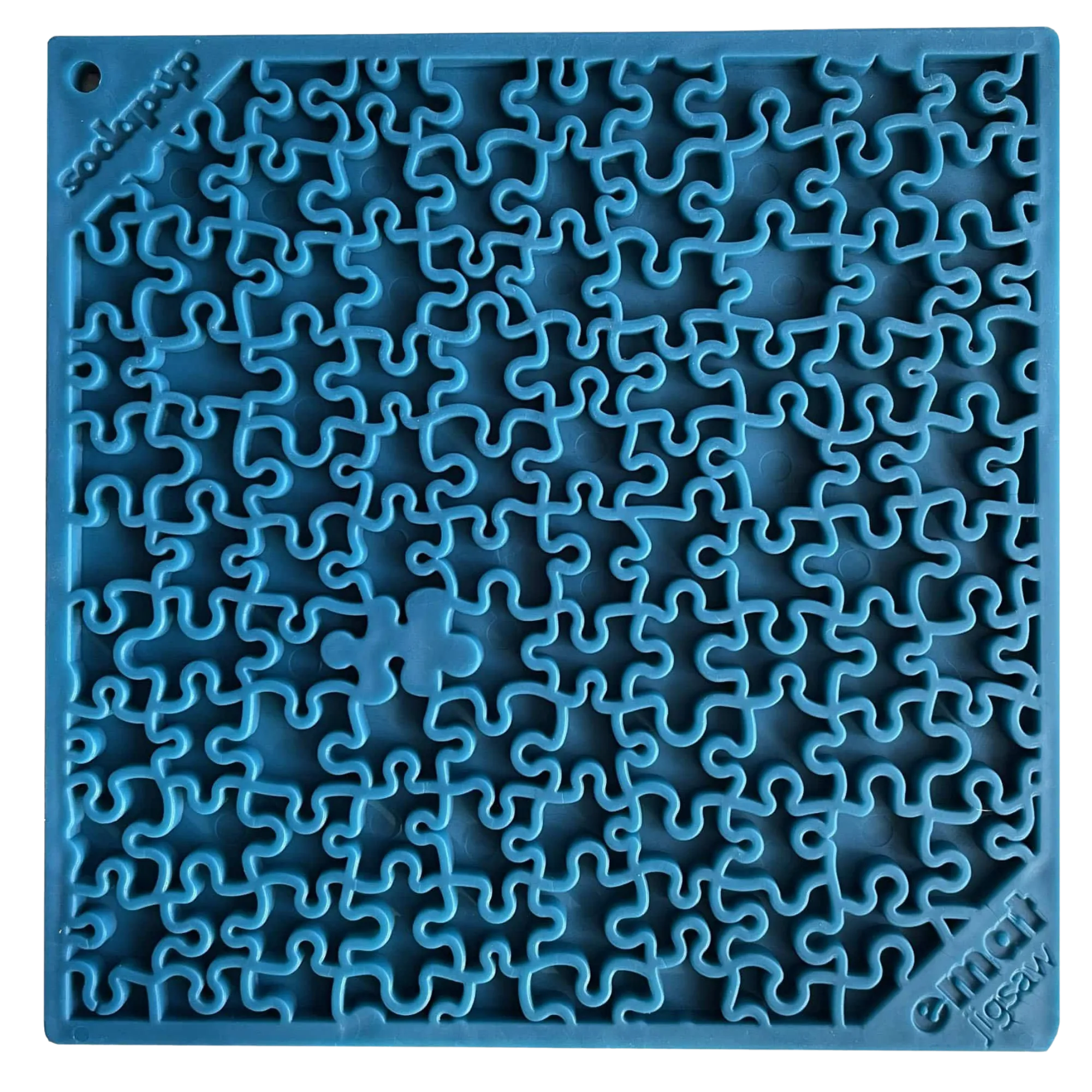 SodaPup Enriching Lick Mat Jigsaw Large Blue