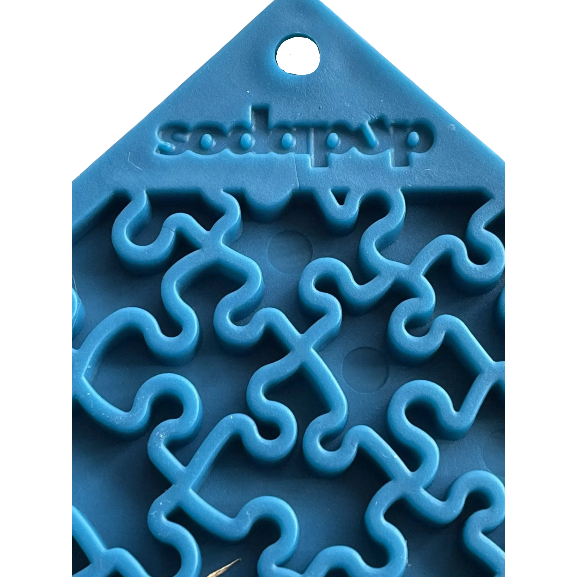 SodaPup Enriching Lick Mat Jigsaw Large Blue