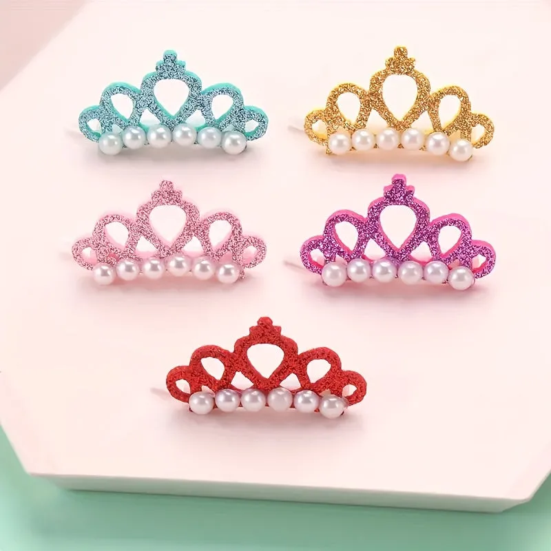 Stylish Crown Pet Hair Clips for Cats