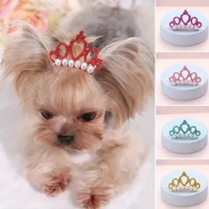 Stylish Crown Pet Hair Clips for Cats