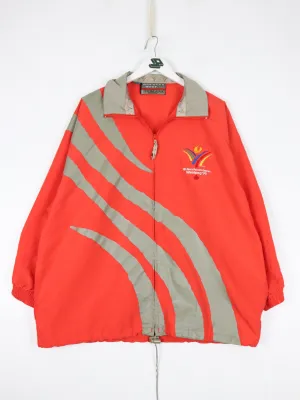 Vintage Pan-Am Games Windbreaker Mens Large Red Jacket