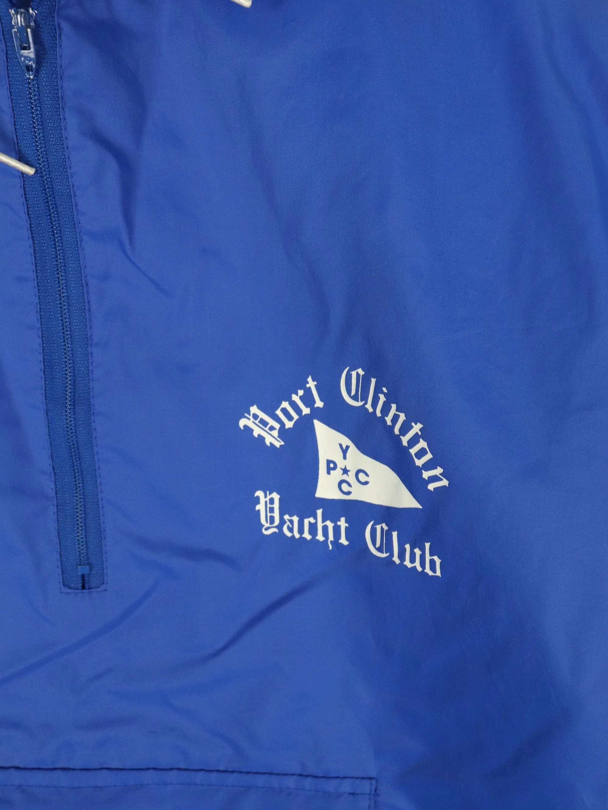 Vintage Port Clinton Yacht Club Windbreaker Mens Medium Blue Anorak 80s