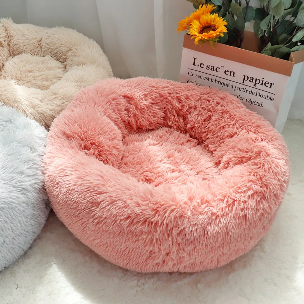 Warm Fleece Round Pet Bed